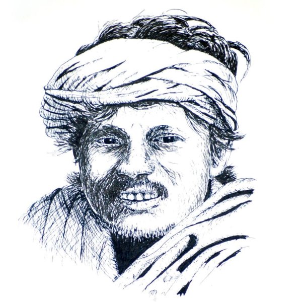 Draw a Snake Charmer Portrait in Pen & Ink