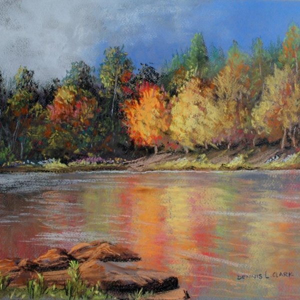 How to Draw an Autumn Lake in Pastel