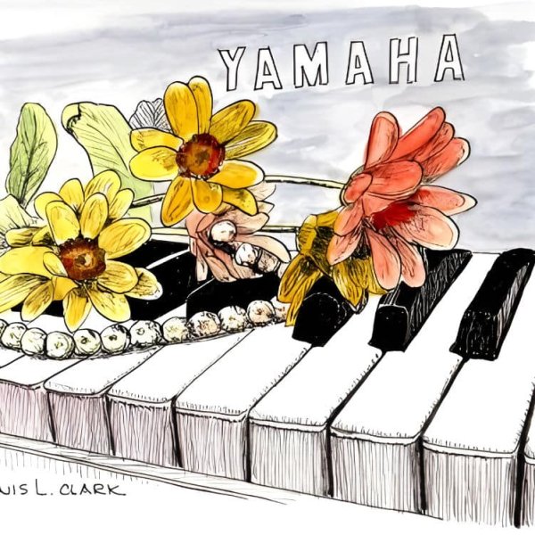 How to Draw Flowers on Piano in Pen and Ink