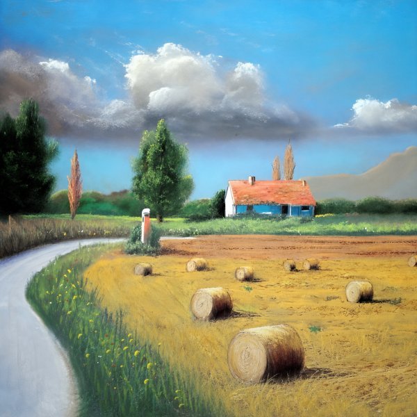 How to Draw Hay Bales in Pastel