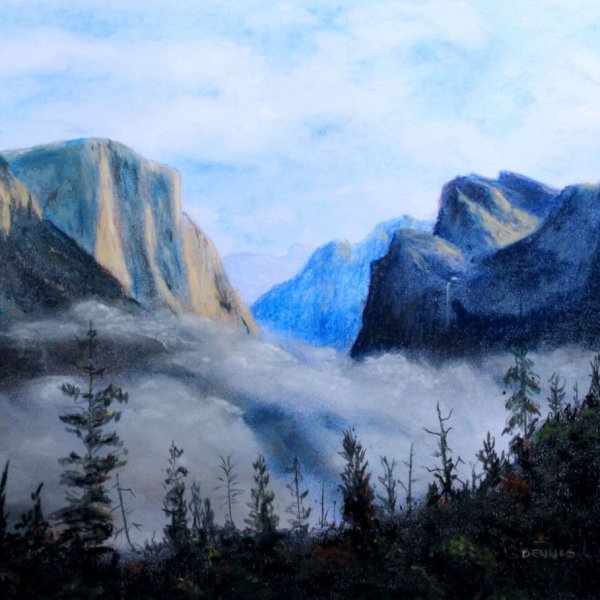 How to Draw Mist in the Valley in Pastel