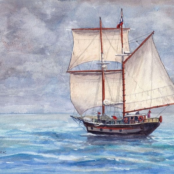 Paint a Tall Ship in Watercolor