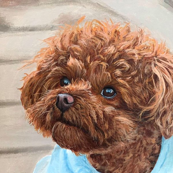 How to Paint a Curly Hair Dog