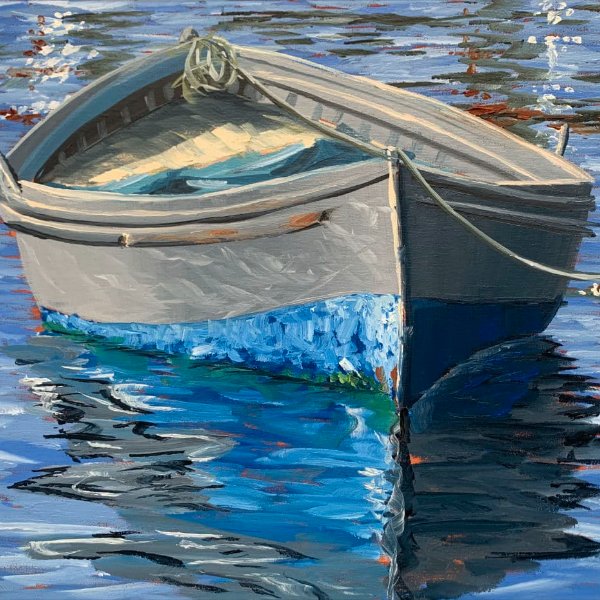 Paint a Moored Boat in Oil