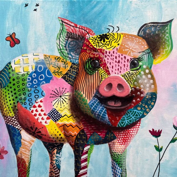 Painting Whimsical Patchwork Animals