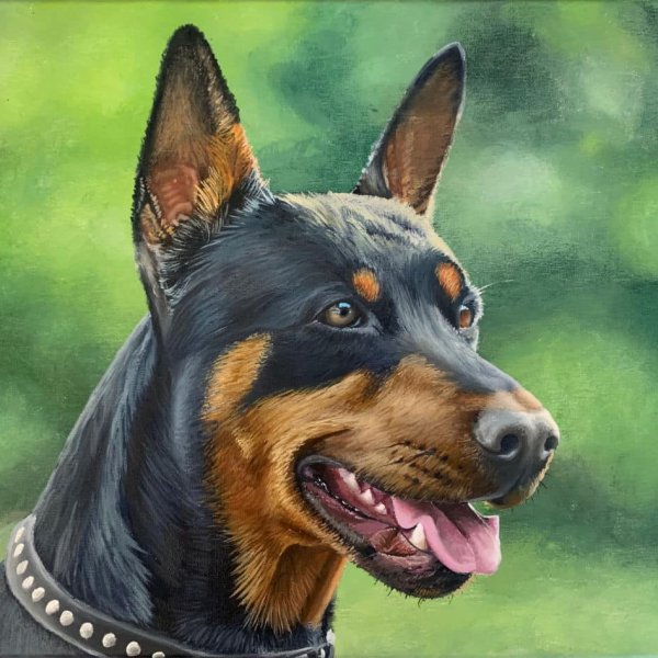 Realistic Doberman Painting Tutorial